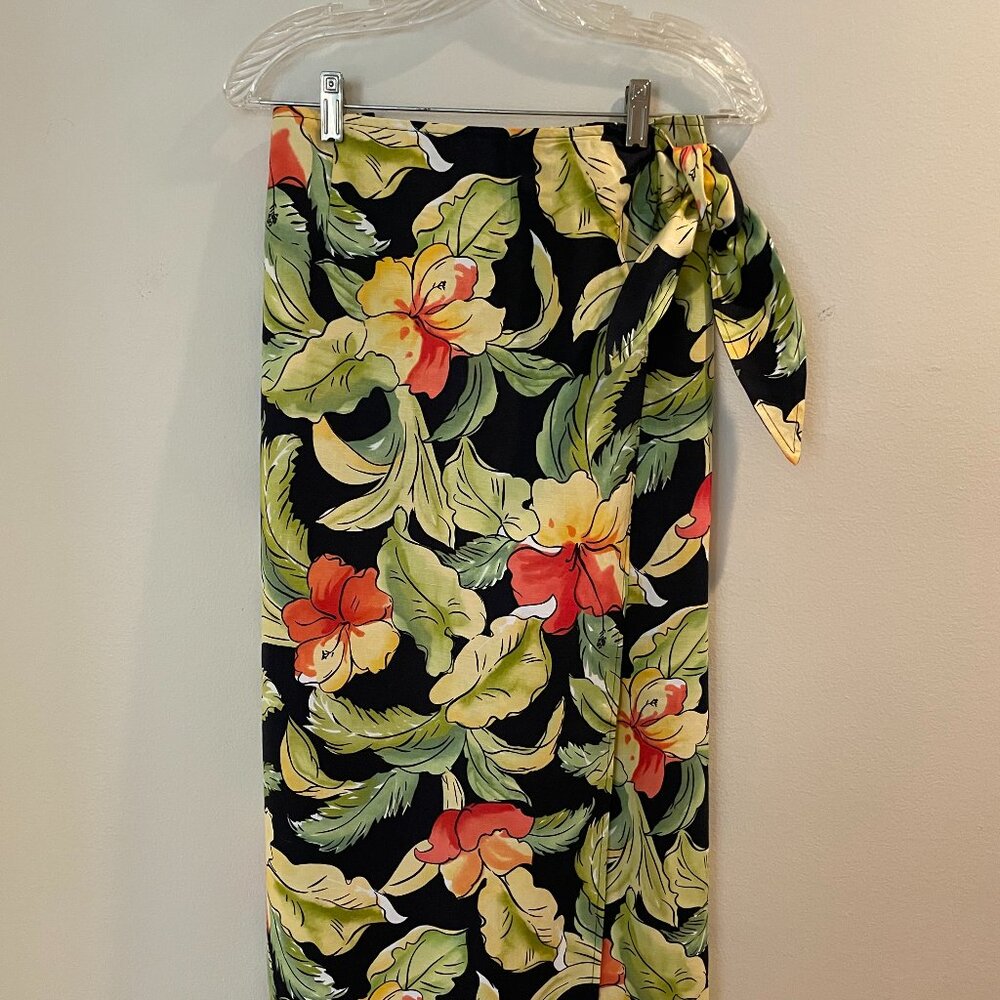 Vintage Talbots Tropical Linen Blend Wrap Skirt